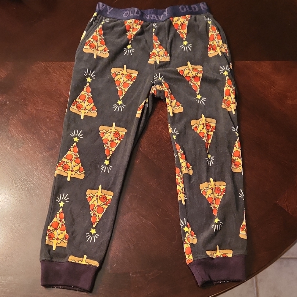 ❤️3/15$❤️Old Navy Kids Pizza Print Joggers - Gray Pajama Bottom Size S
